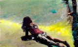 Girl + Yellow Sand, Playa de los Muertos, Mexico